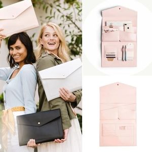 Glass Ladder Megan Blush Pink Pleather Portfolio Clutch